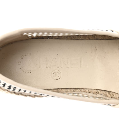Chanel Mesh Grosgrain CC Espadrilles 37 Beige Black 7 of 9