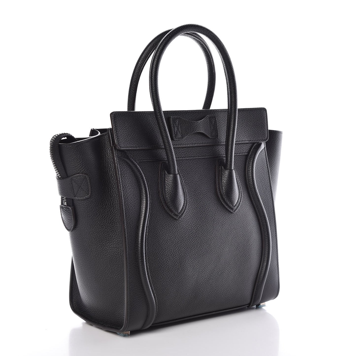 Drummed Calfskin Micro Luggage Black