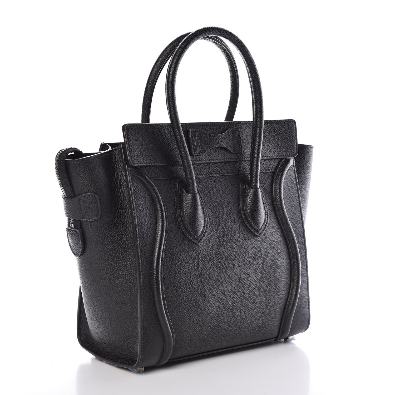Celine Drummed Calfskin Micro Luggage Black 3 of 8
