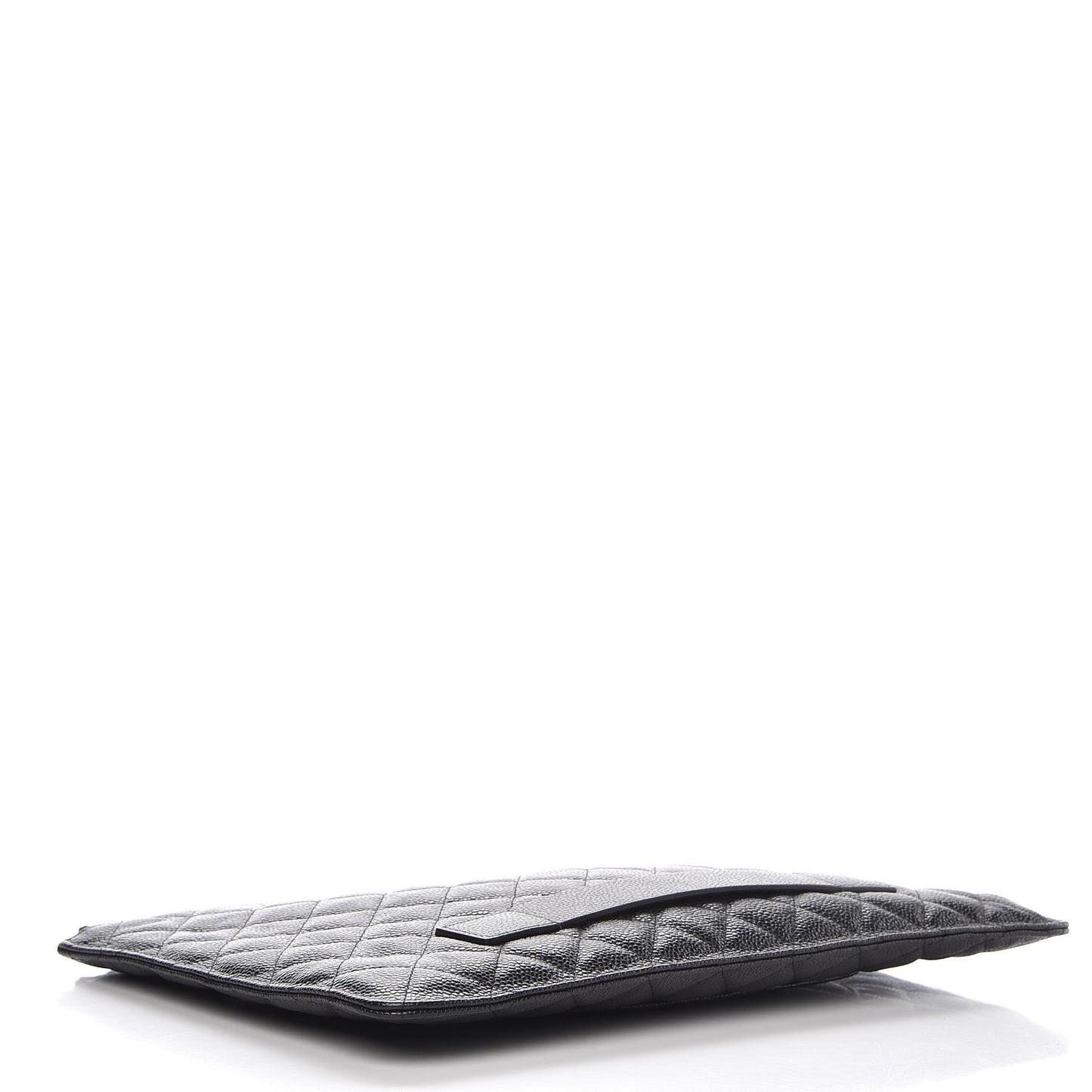 Caviar Quilted Large Slide Pouch Black
