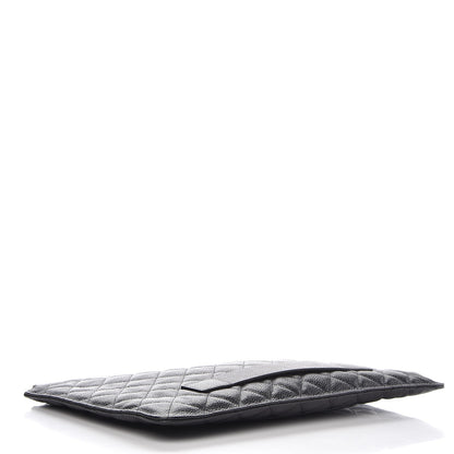 Chanel Caviar Quilted Large Slide Pouch Black 4 of 7