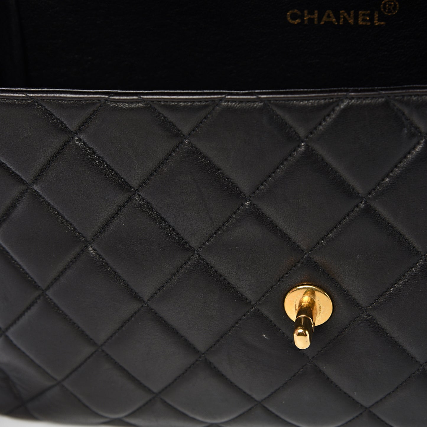 Lambskin Quilted Jumbo Double Sided Flap Black