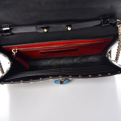 Valentino Garavani Patent Rockstud Spike Wallet on Chain Black 5 of 7