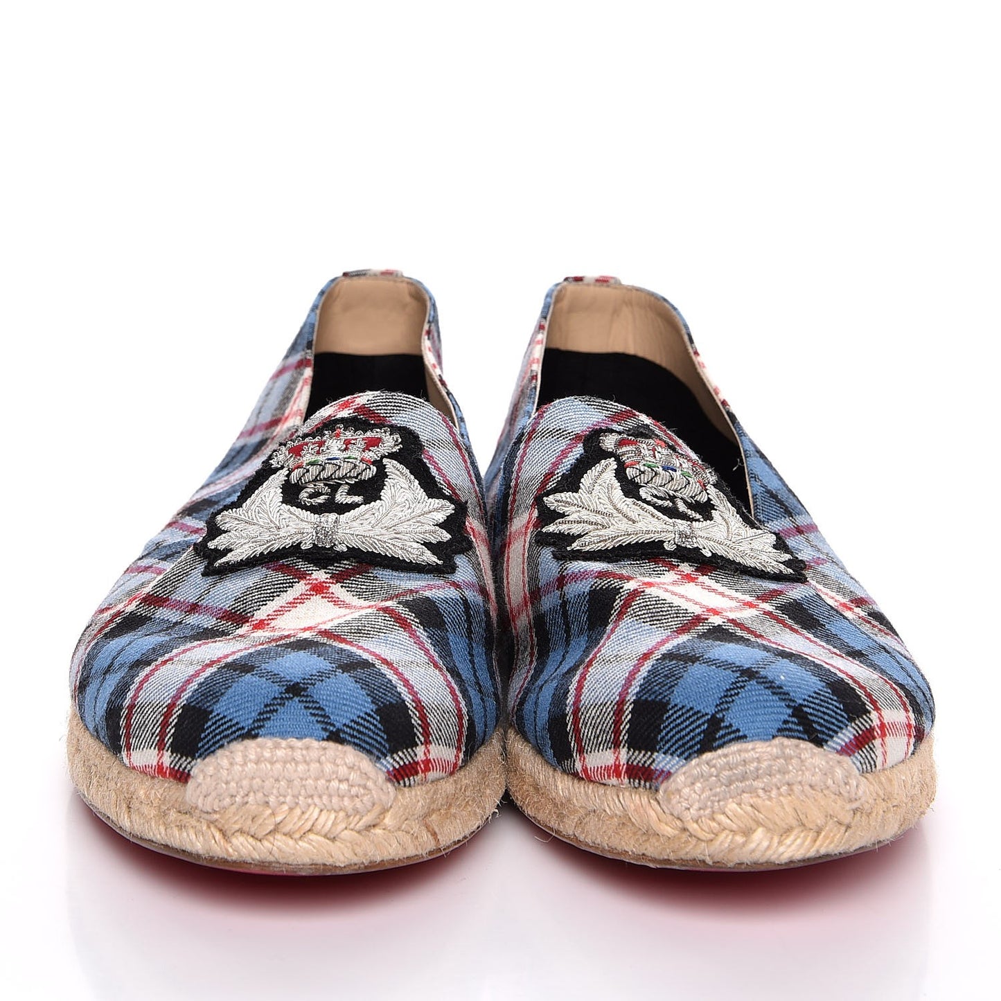 CHRISTIAN LOUBOUTIN Tartan Papi Hugo Espadrilles 46 Blue