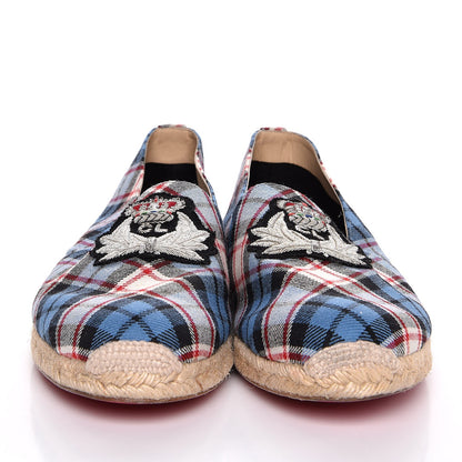 Christian Louboutin CHRISTIAN LOUBOUTIN Tartan Papi Hugo Espadrilles 46 Blue 2 of 9