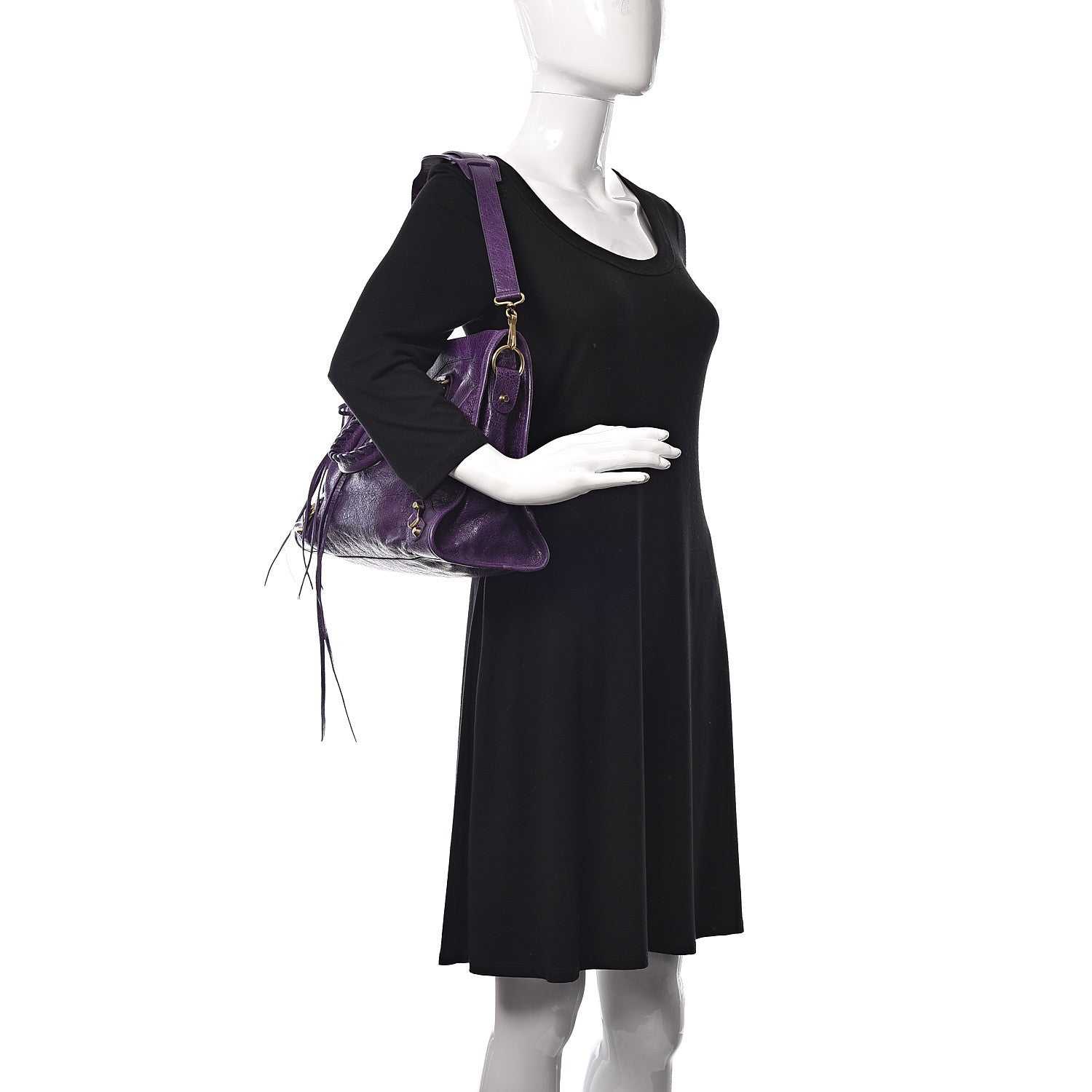 Balenciaga Agneau Classic Gold Hardware City Dark Violet 2 of 9