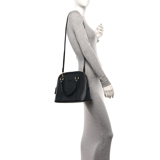 Microguccissima Medium Dome Bag Black