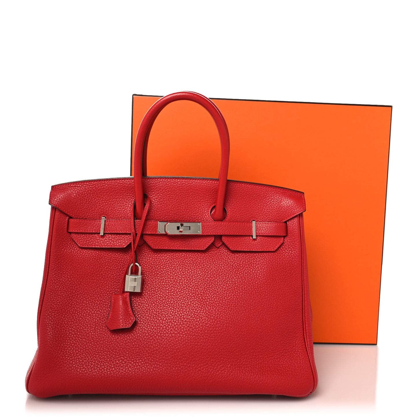 Taurillon Clemence Birkin 35 Rouge Casaque