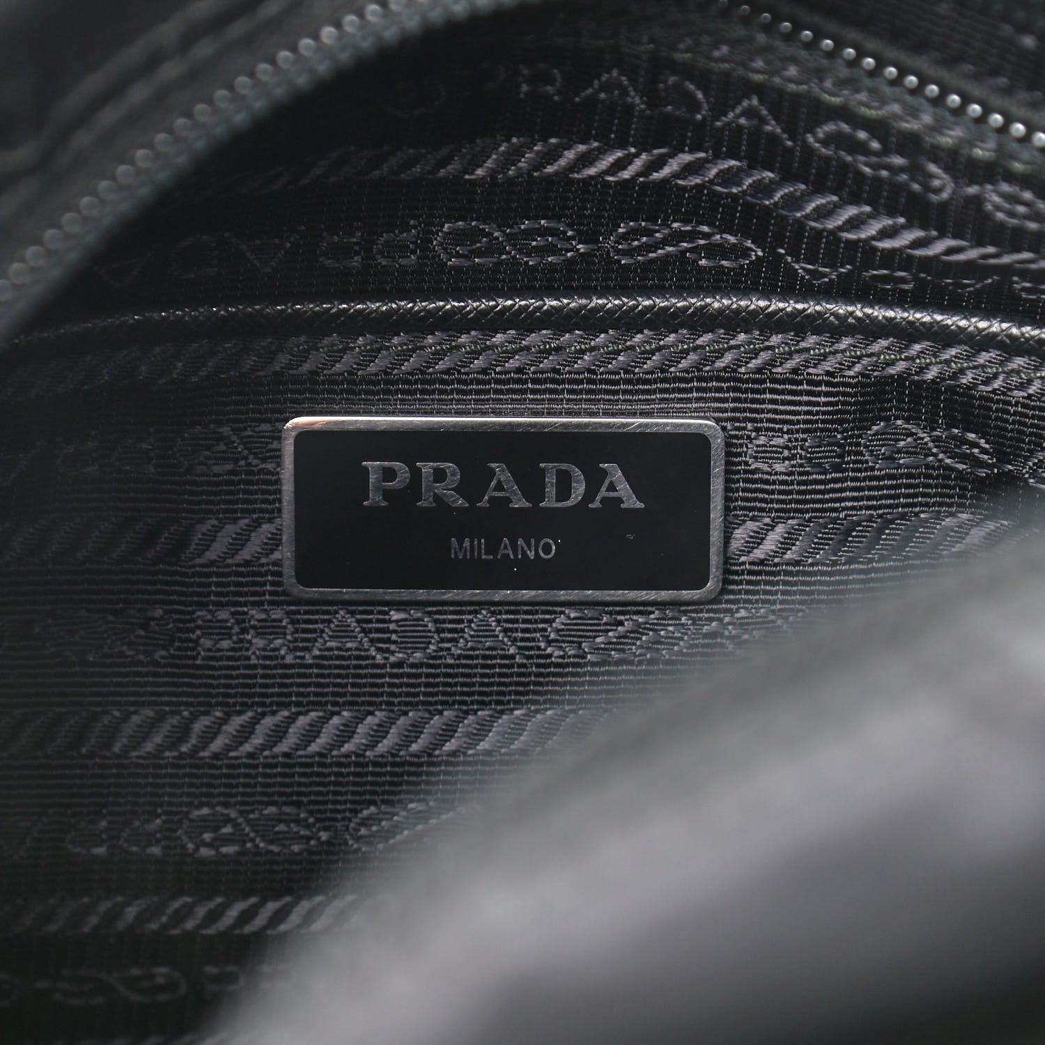 Prada Nylon Vela Saffiano Single Buckle Messenger Shoulder Bag Black 5 of 9
