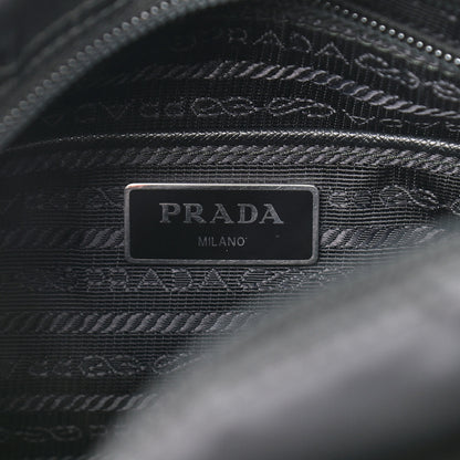 Prada Nylon Vela Saffiano Single Buckle Messenger Shoulder Bag Black 5 of 9