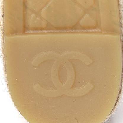 Chanel Lambskin CC Espadrilles 36 Beige Black 8 of 11