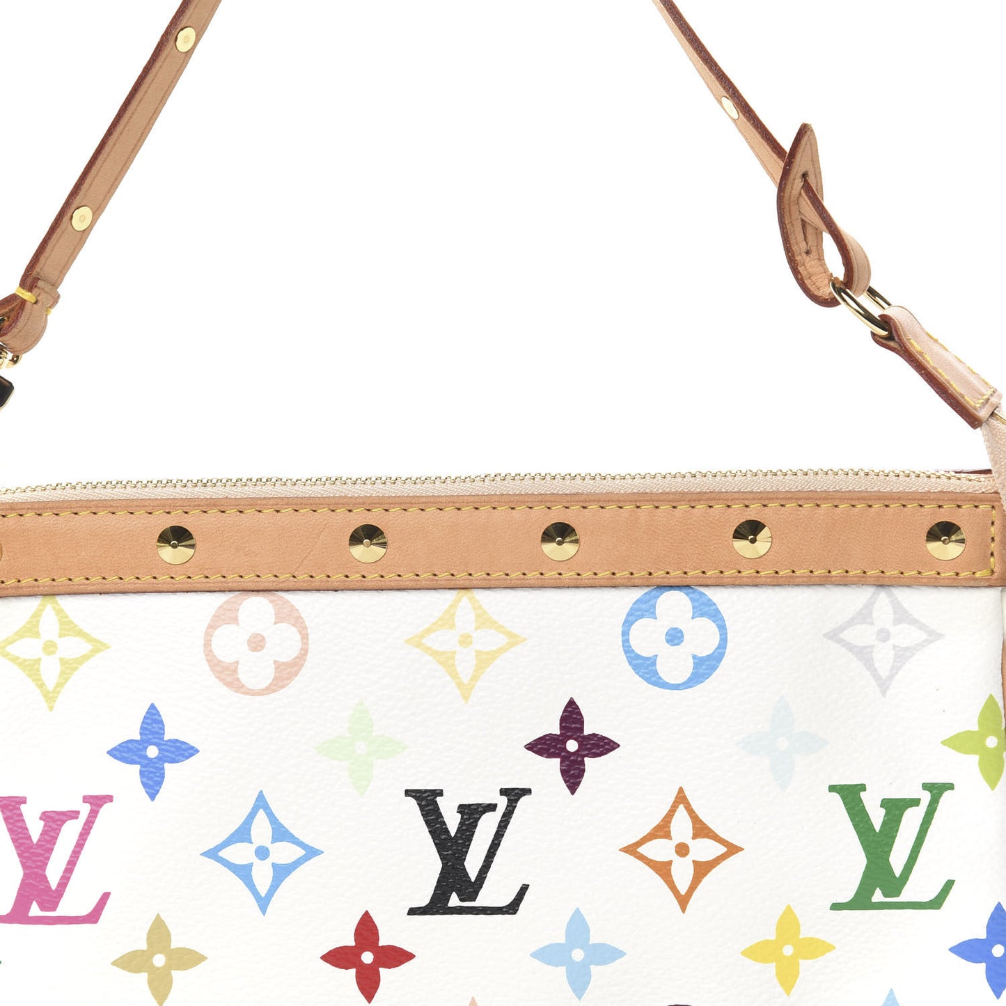 Monogram Multicolor Pochette Accessories White