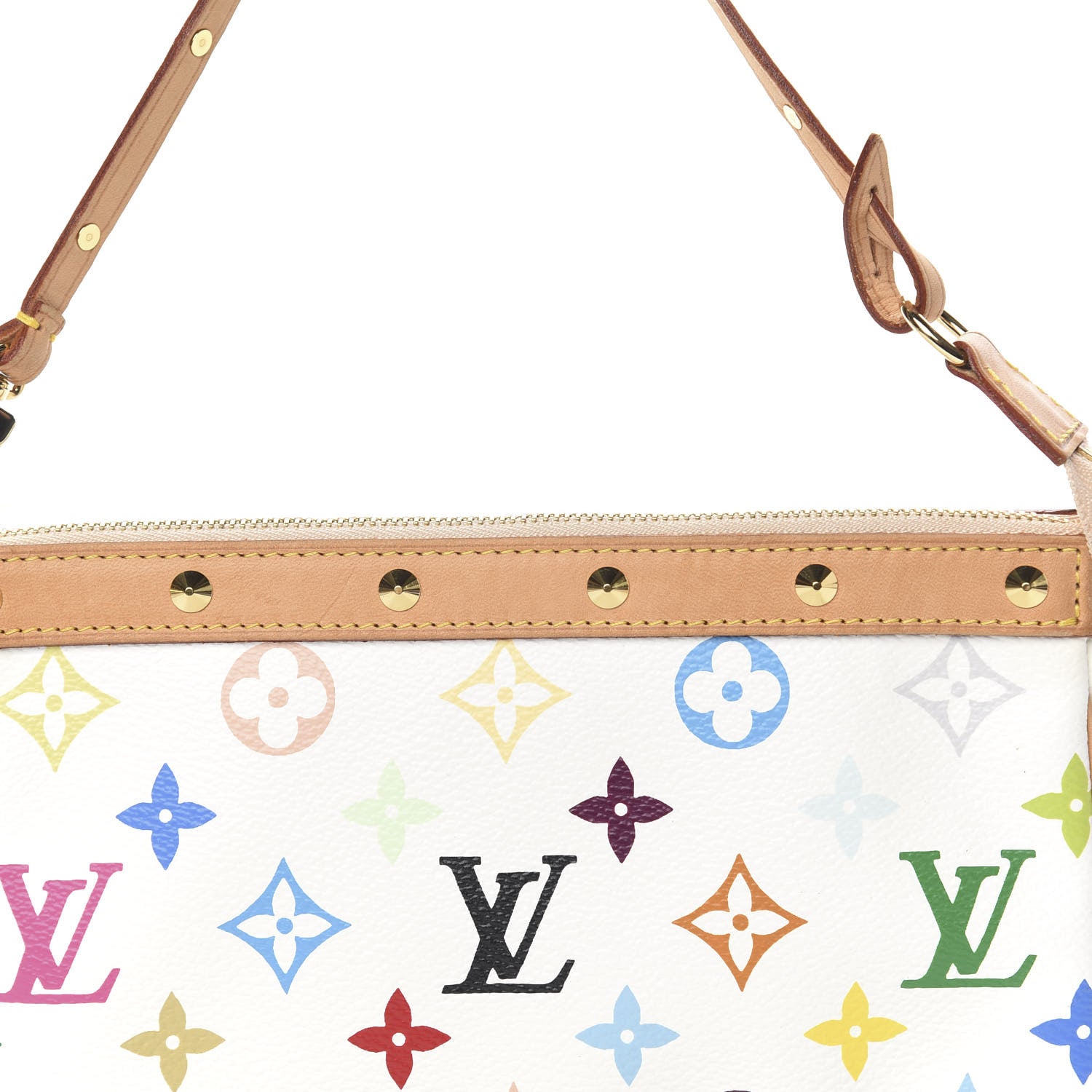 Louis Vuitton Monogram Multicolor Pochette Accessories White 11 of 12