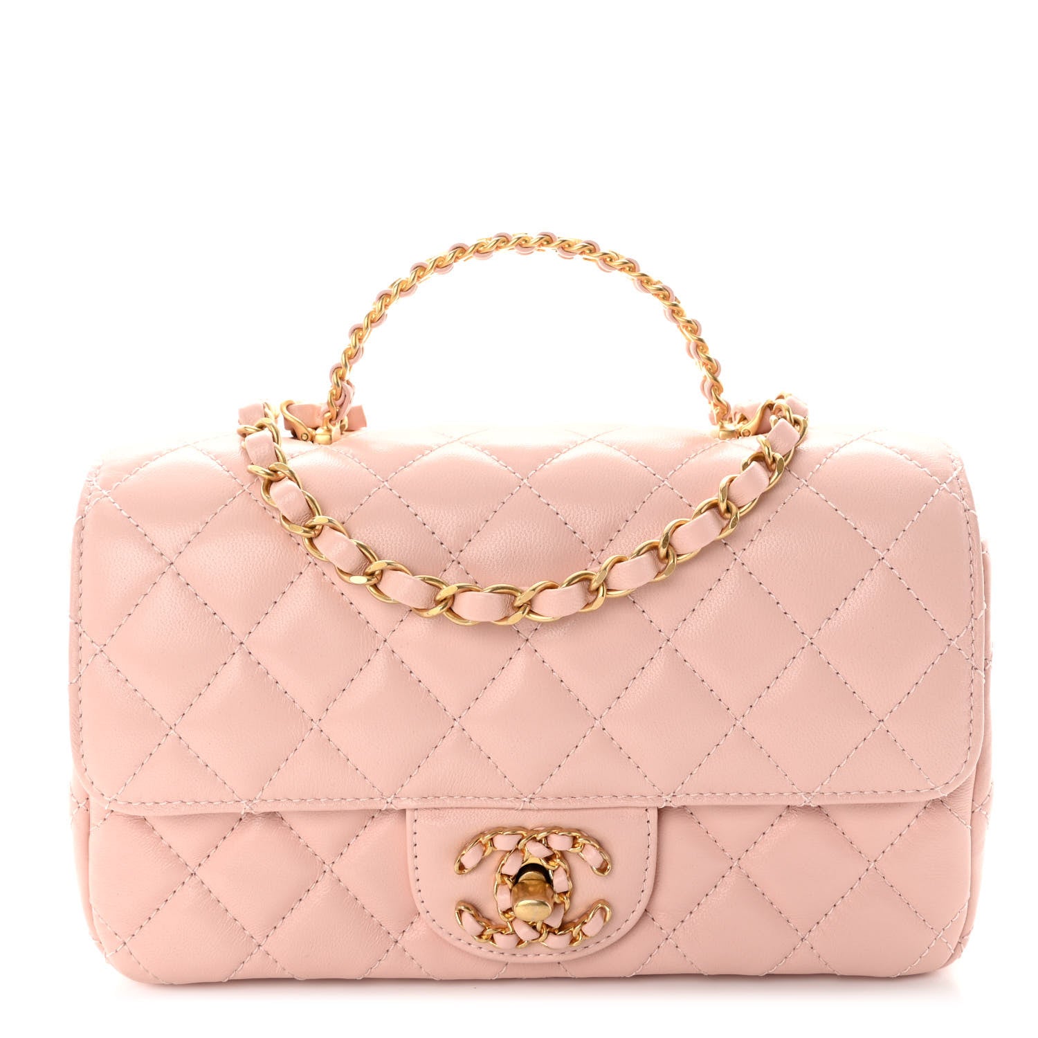 Chanel Lambskin Quilted Mini Strass On Top Flap Light Pink 1 of 11