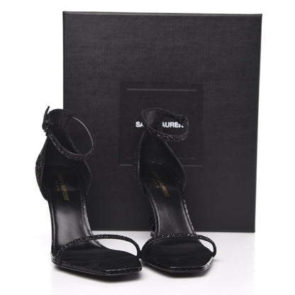 Saint Laurent Glitter Opyum Sandals 38.5 Black 8 of 8