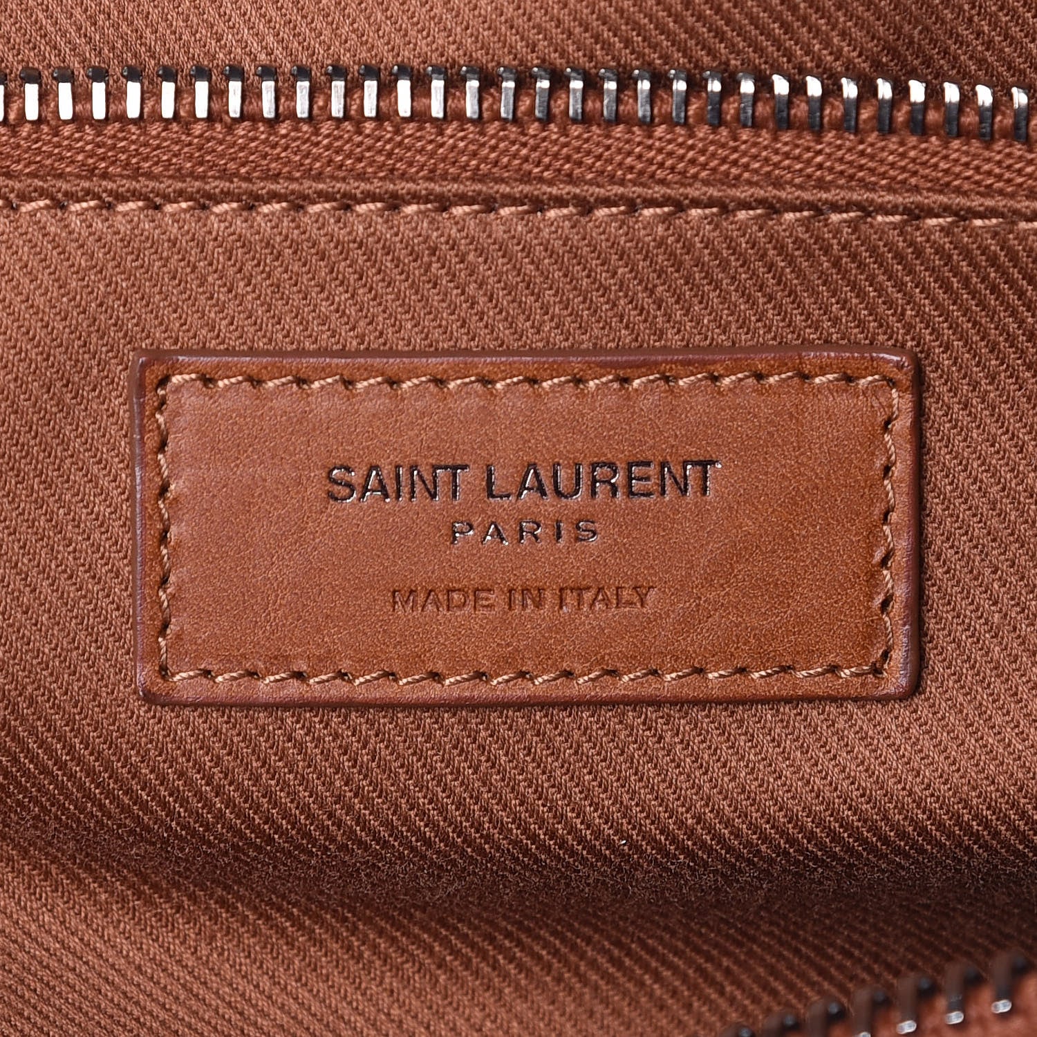 Saint Laurent Gabardine Calfskin Noe Patched Duffle Khaki 6 of 13