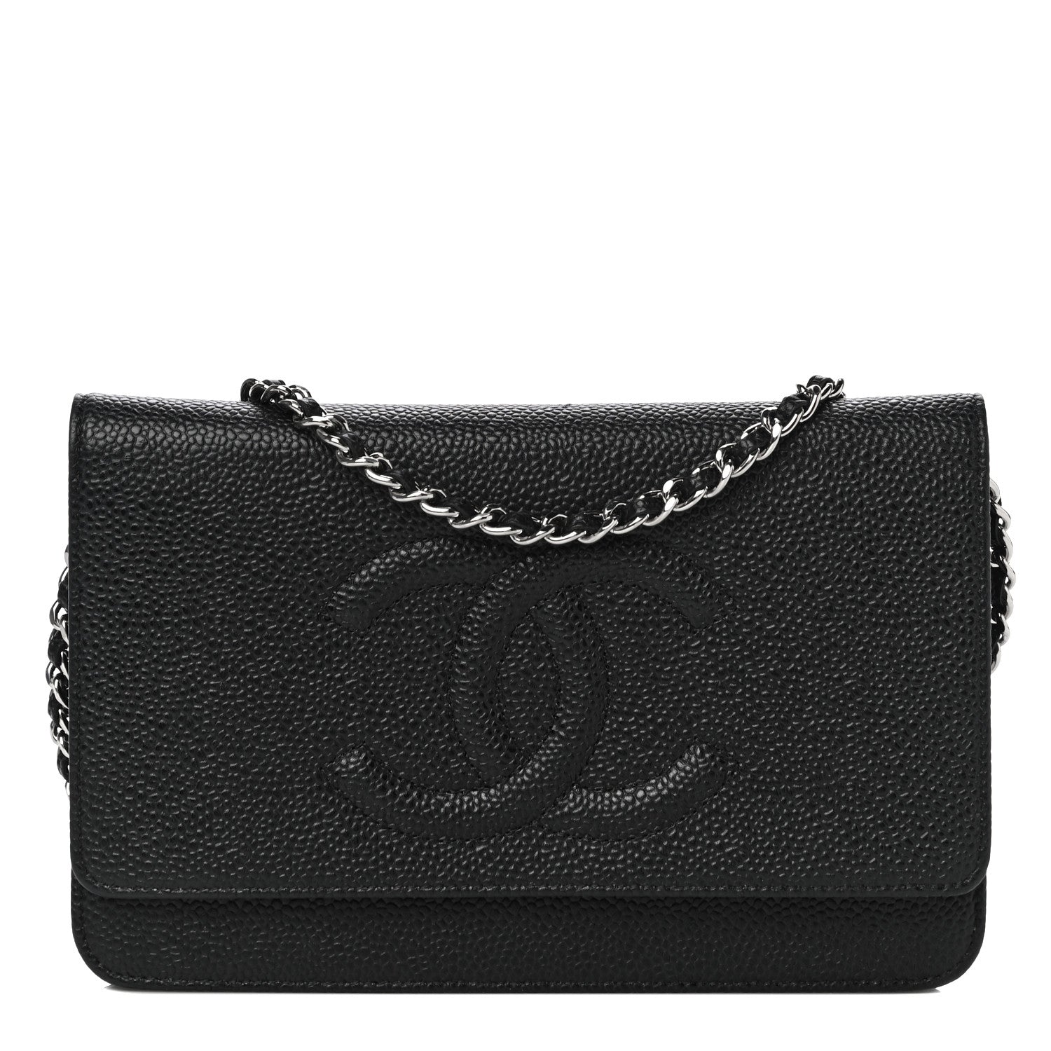 Chanel Caviar Timeless CC Wallet On Chain WOC Black 1 of 12