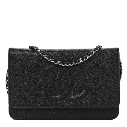 Chanel Caviar Timeless CC Wallet On Chain WOC Black 1 of 12
