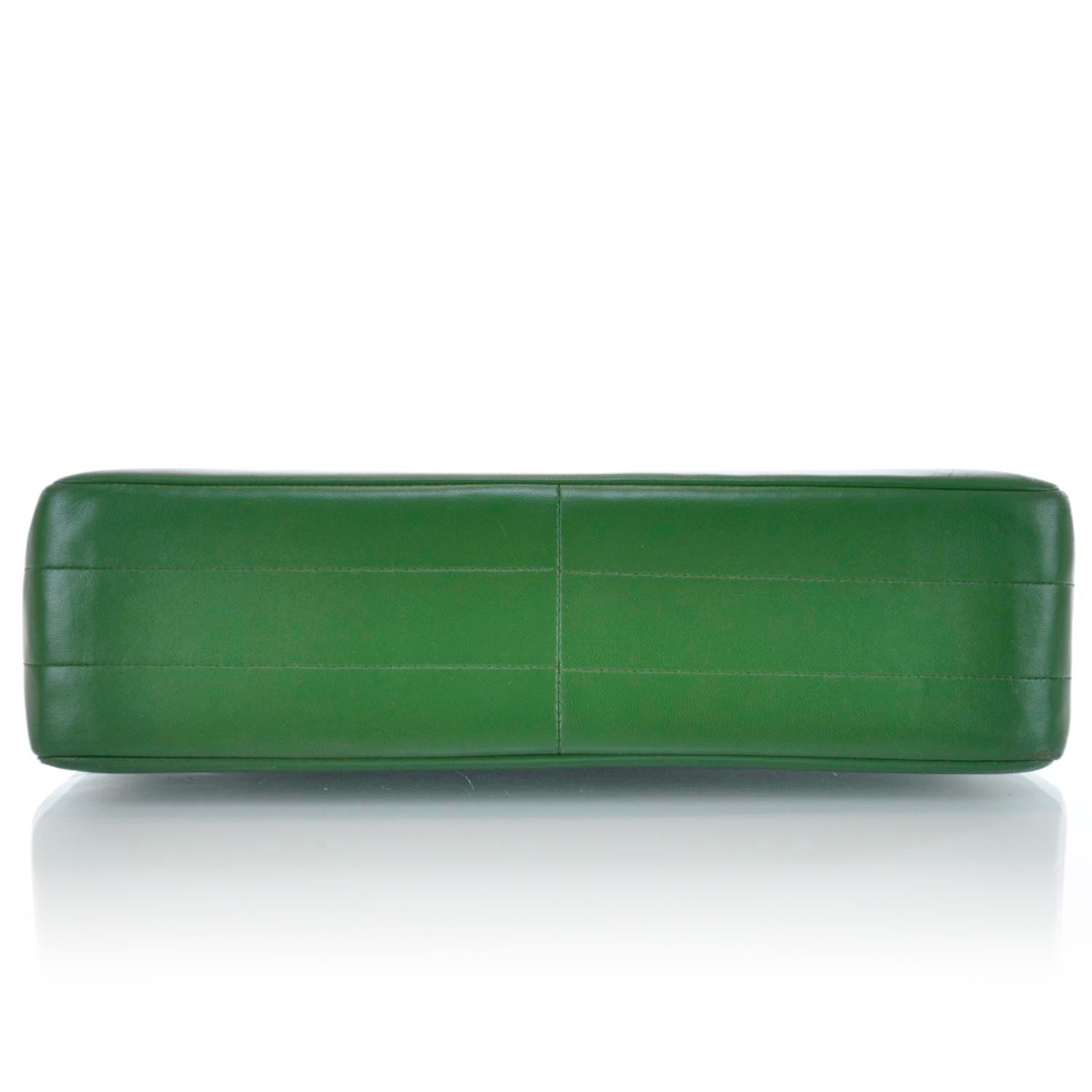 Chanel Lambskin Horizontal Quilt Jumbo Flap Kelly Green 5 of 13