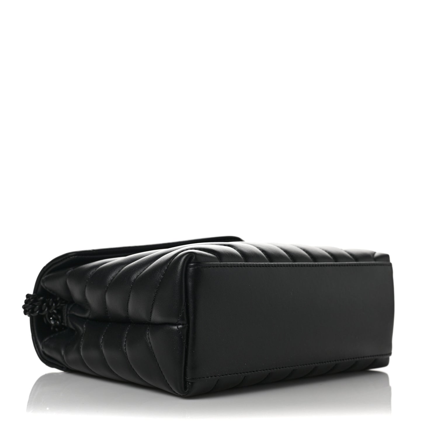 Calfskin Y Quilted Monogram Small Loulou Chain Satchel Black