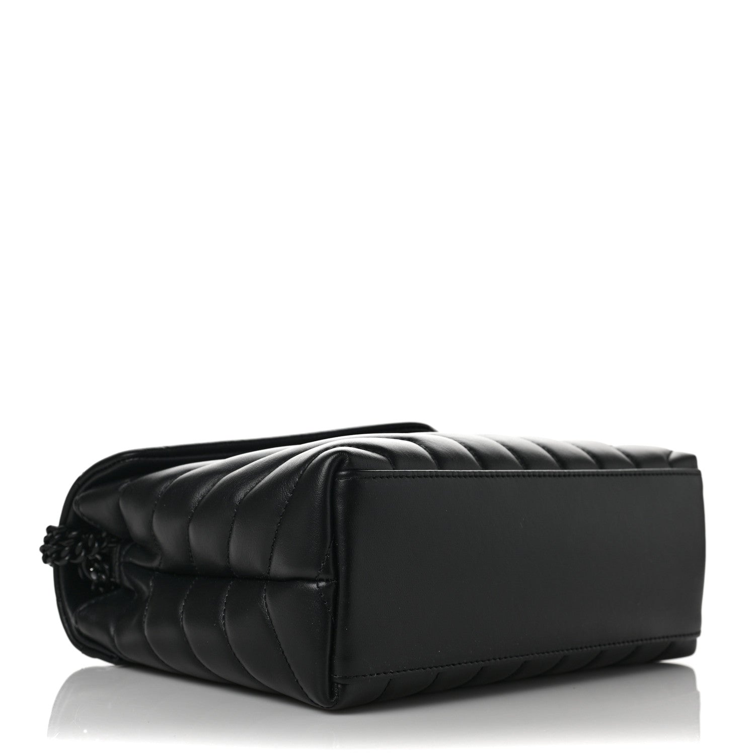 Saint Laurent Calfskin Y Quilted Monogram Small Loulou Chain Satchel Black 4 of 9