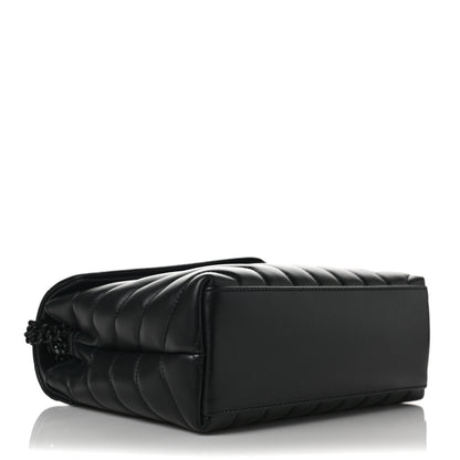 Saint Laurent Calfskin Y Quilted Monogram Small Loulou Chain Satchel Black 4 of 9