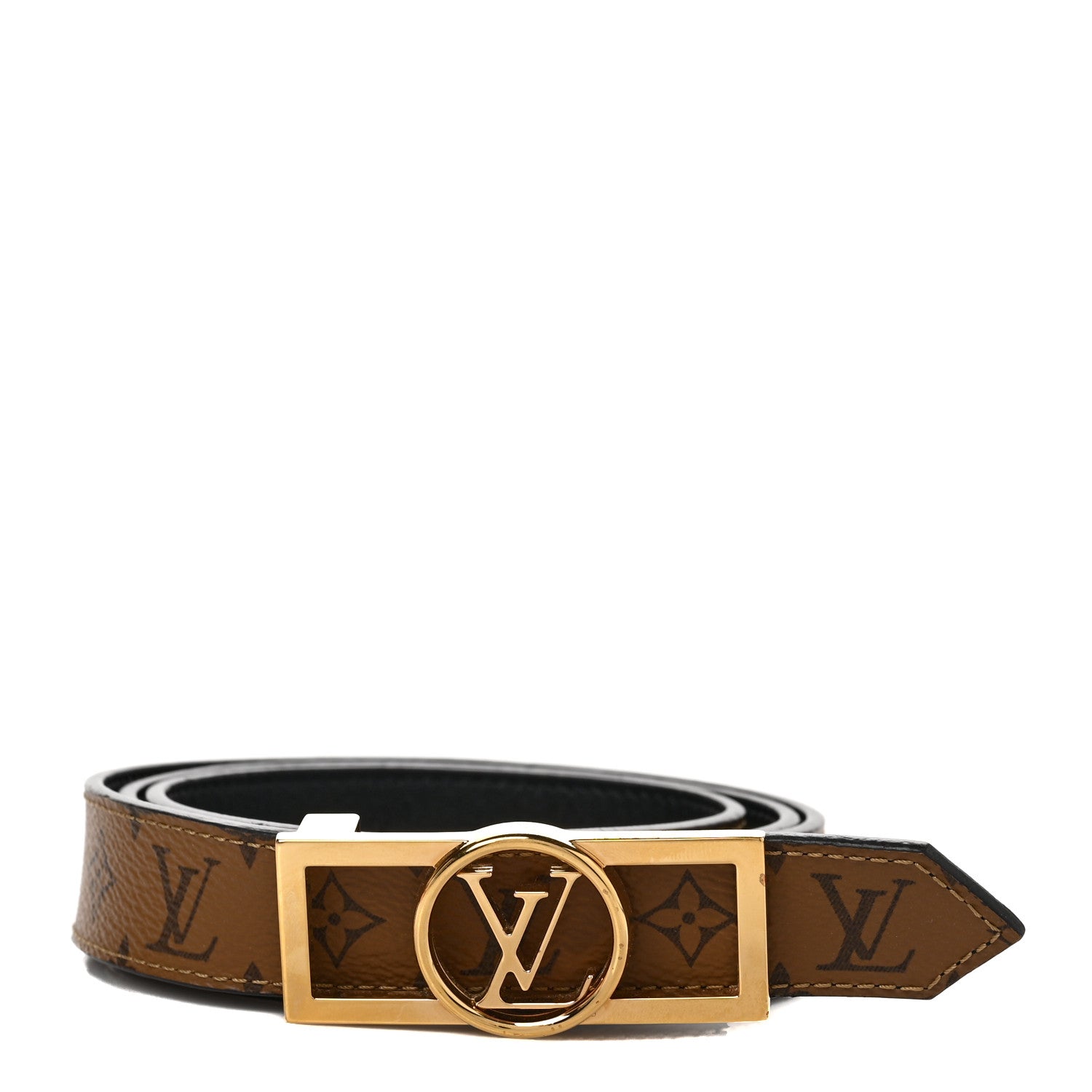 Louis Vuitton Monogram 25mm Dauphine Reversible Belt 85 34 Cream 1 of 6