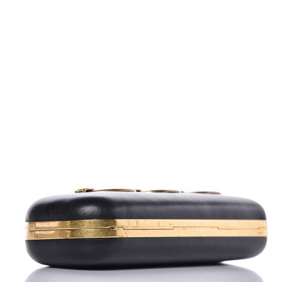 Nappa Chain Knuckle Box Clutch Black