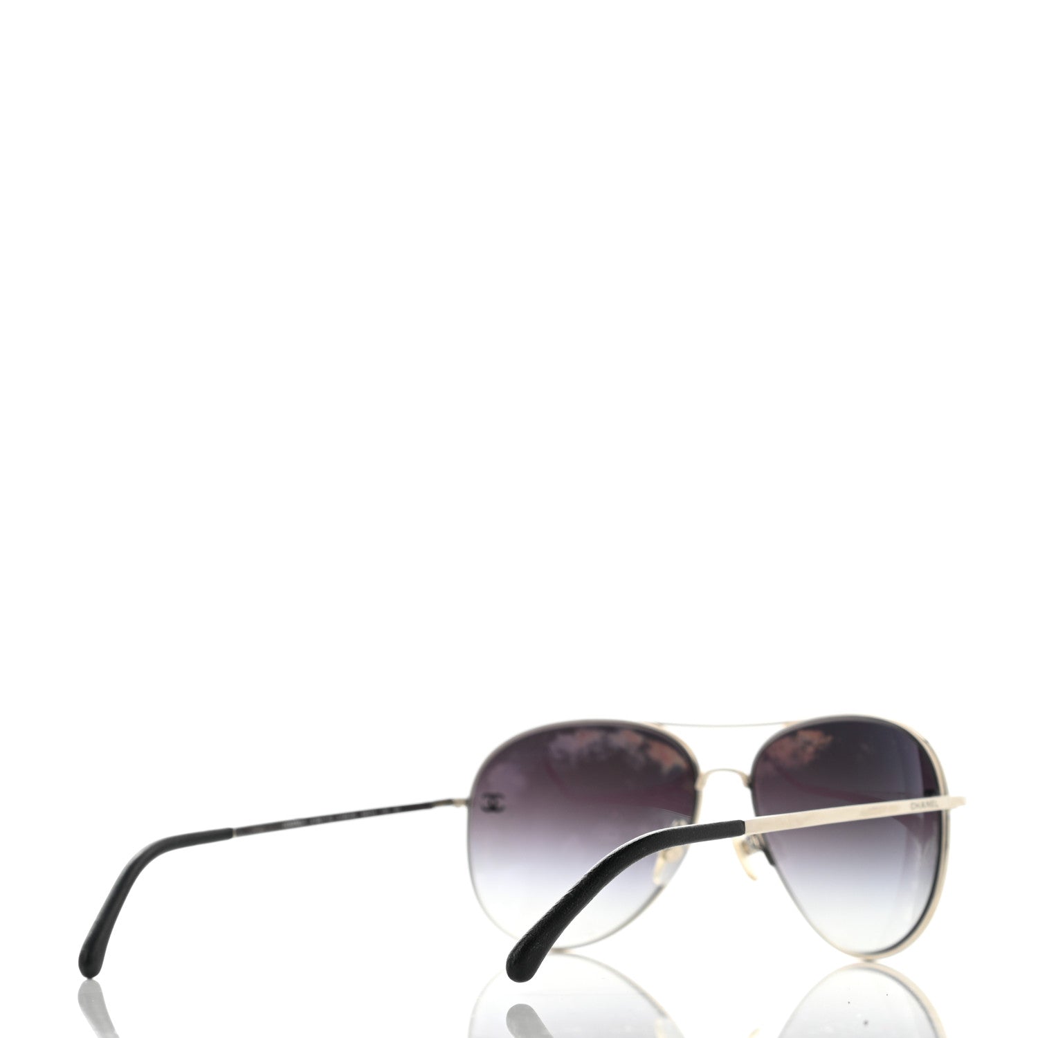 Chanel Metal Aviator CC Sunglasses 4189-T-Q Gold 4 of 6