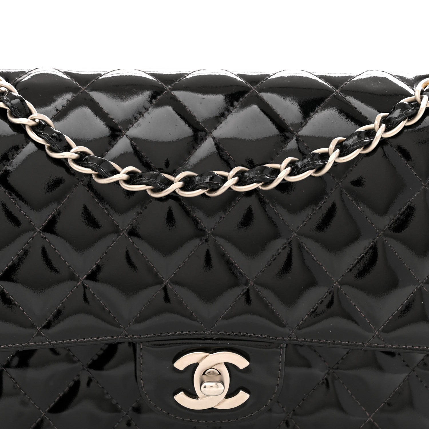 Chanel Patent Quilted Medium Double Flap Black 8 of 12