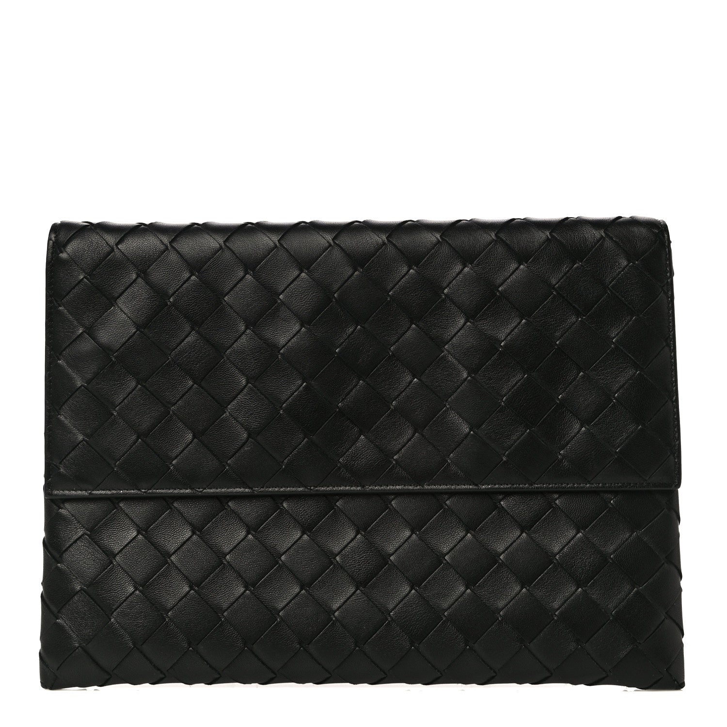 Bottega Veneta Nappa Intrecciato Flap Pouch Black 1 of 12