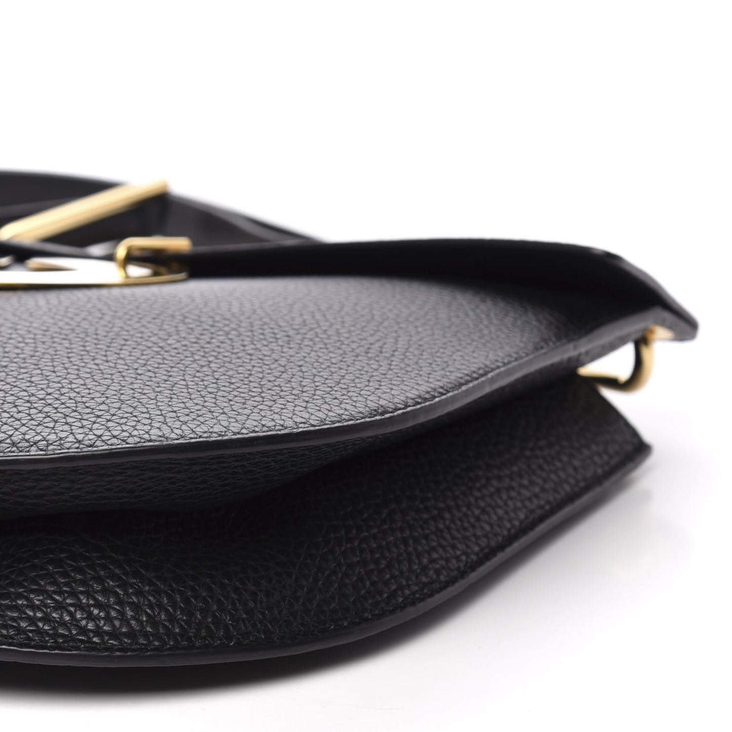 Grained Calfskin Ariel Shoulder Bag Black