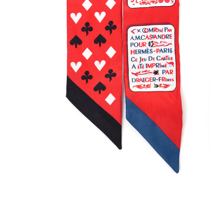 Hermes Silk Jeu de Cartes Twilly Rouge Black Ardoise 4 of 5