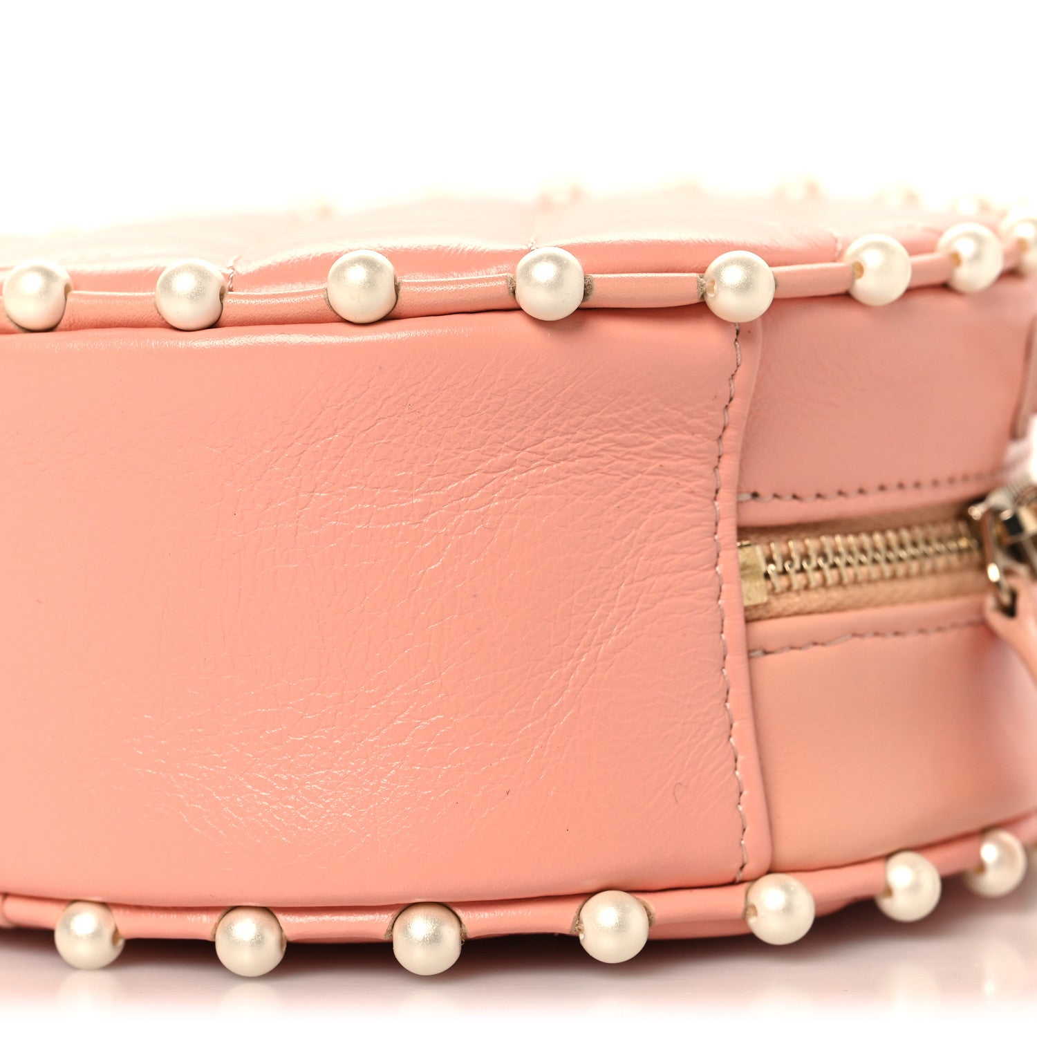 Chanel Calfskin Quilted Pearl Round Clutch With Chain Pink 10 of 10