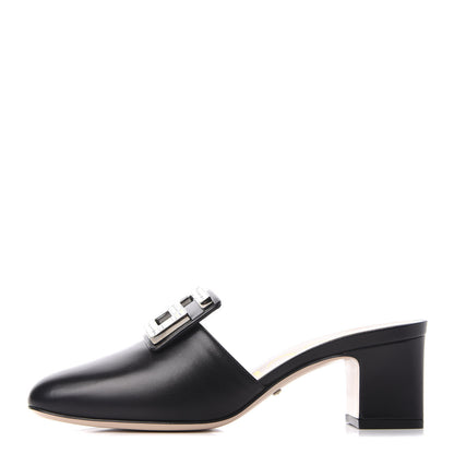 Gucci Malaga Kid Crystal Square G Madelyn 60mm Mules 37.5 Black 1 of 11