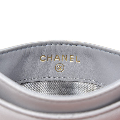 Chanel Shiny Goatskin Quilted 19 Card Holder Grey 6 of 9