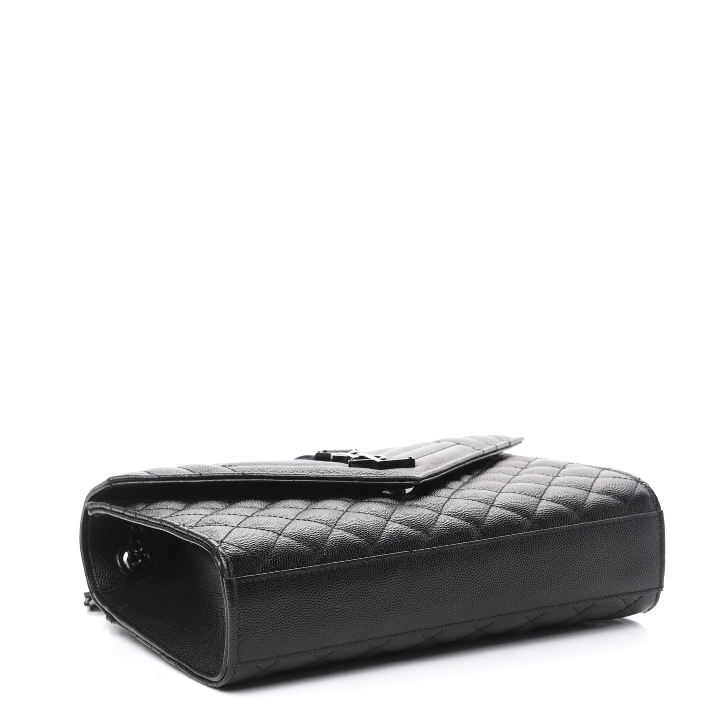 Grain De Poudre Textured Mixed Matelasse Triquilt Medium Monogram Satchel Black