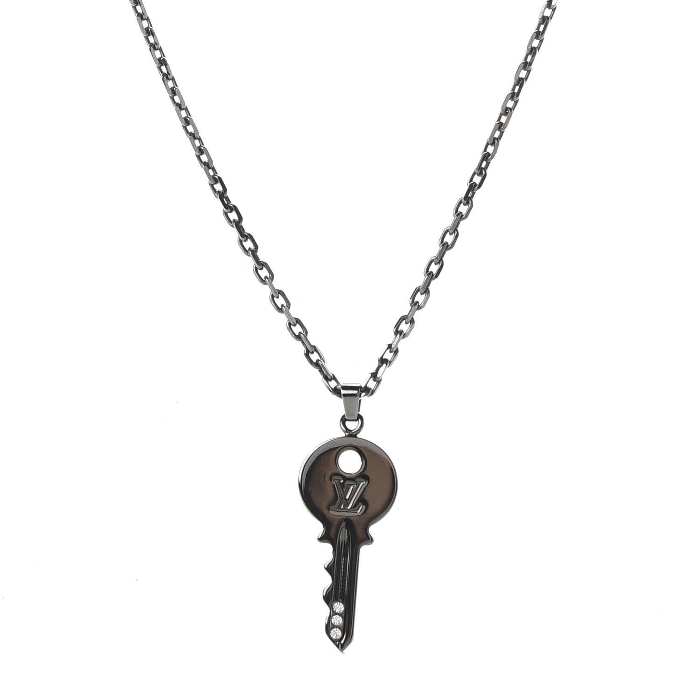 LV Initials Necklace Silver