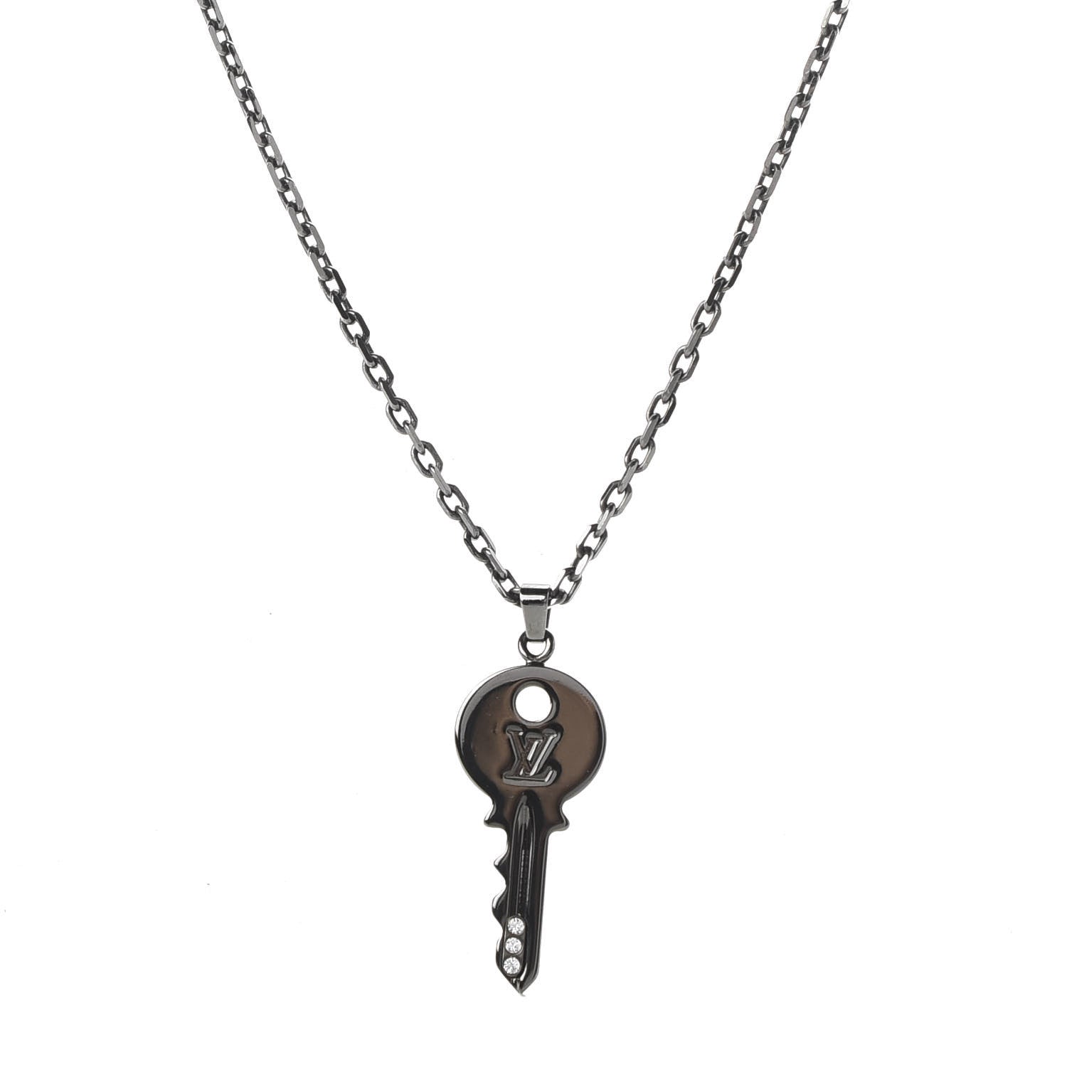 Louis Vuitton LV Initials Necklace Silver 1 of 7