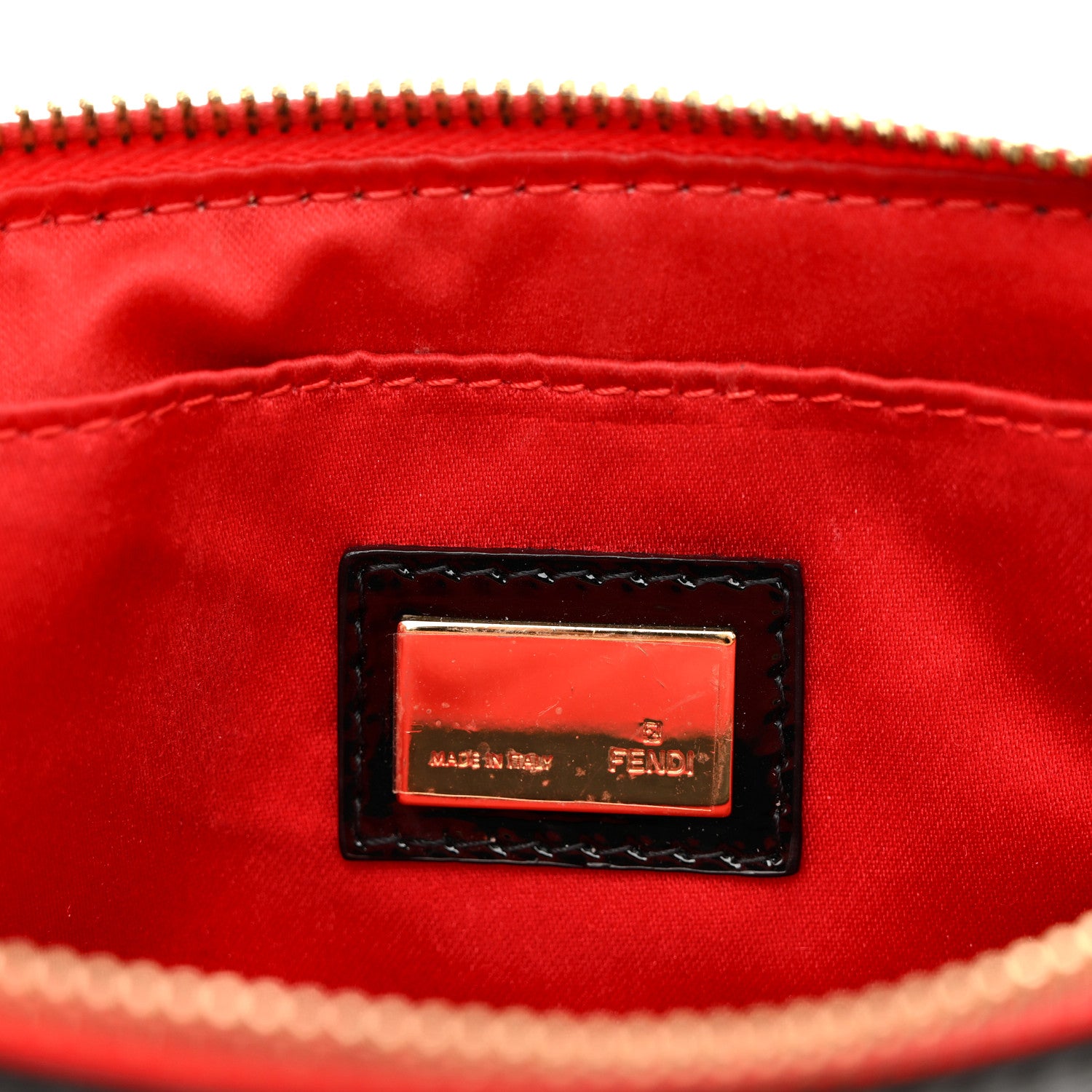 Fendi Zucca Quilted Pochette Tobacco Red 7 of 12
