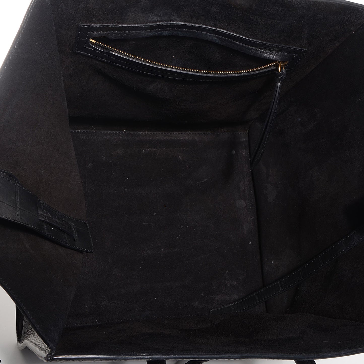Crocodile Embossed Medium Phantom Luggage Black
