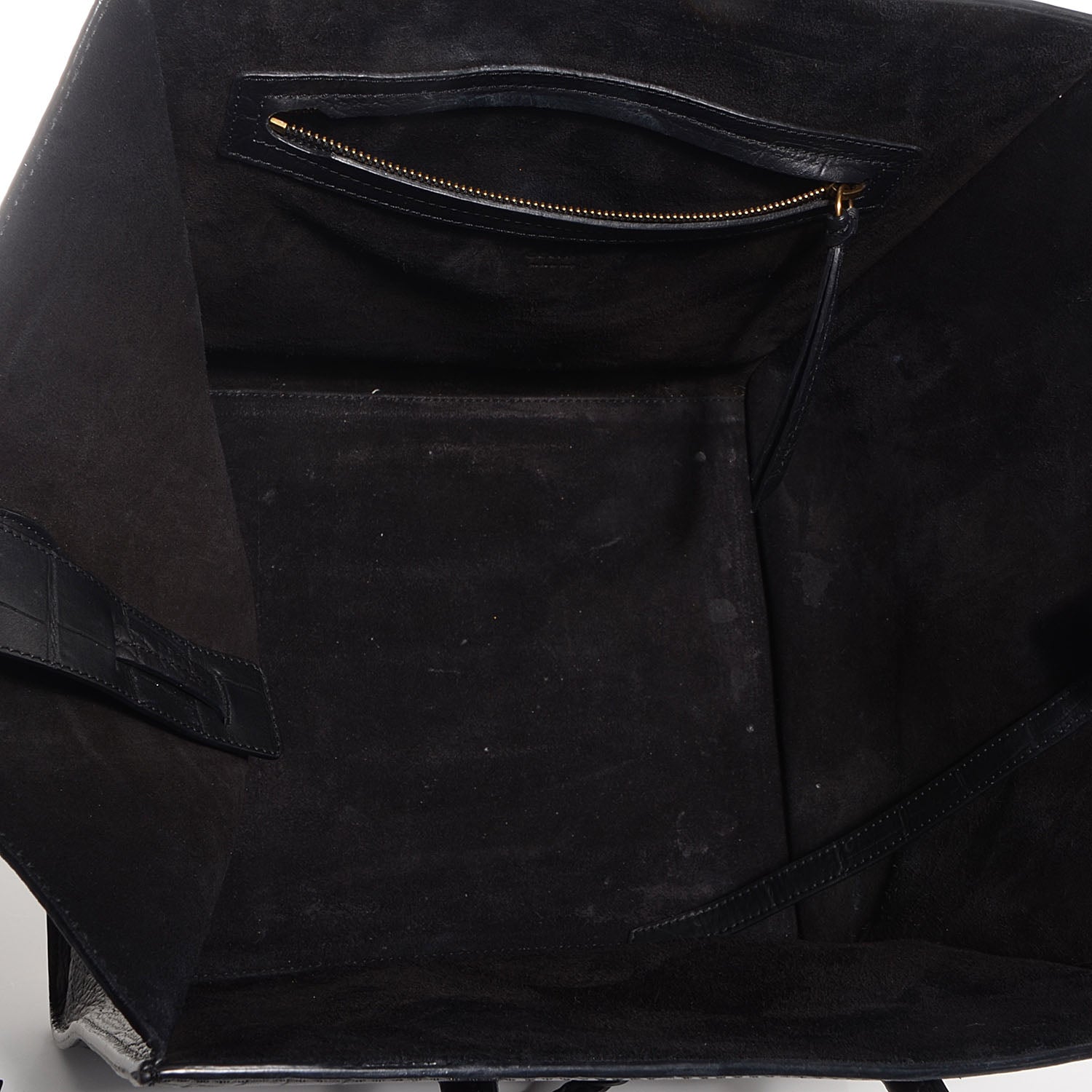 Celine Crocodile Embossed Medium Phantom Luggage Black 5 of 8