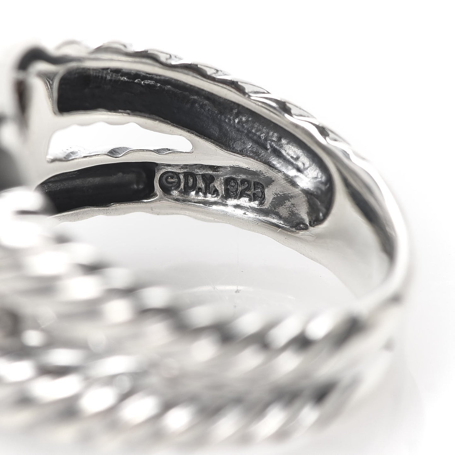 Sterling Silver Diamond Hematite 11mm Albion Ring 52 6