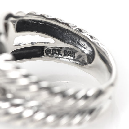 David Yurman Sterling Silver Diamond Hematite 11mm Albion Ring 52 6 5 of 5