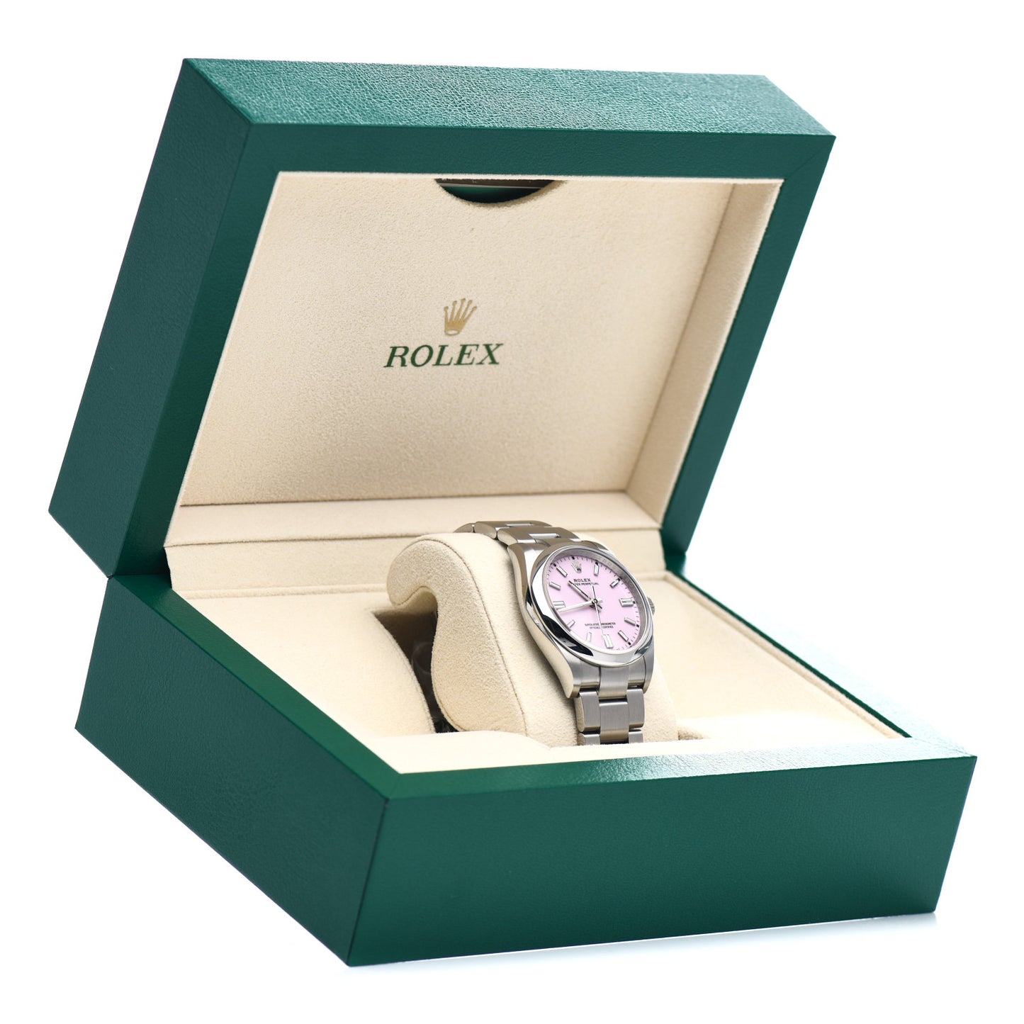Stainless Steel 36mm Oyster Perpetual Watch Candy Pink 126000