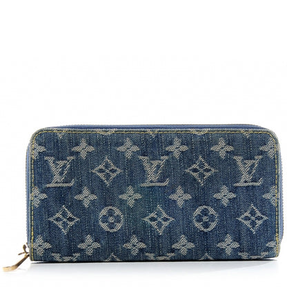 Louis Vuitton Denim Zippy Wallet Blue 1 of 8