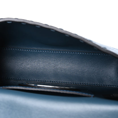 Fendi Cuoio Roma Sellerissima Nappa Sintetica Tape Stitch Mini Baguette Placca Argento 5 of 10