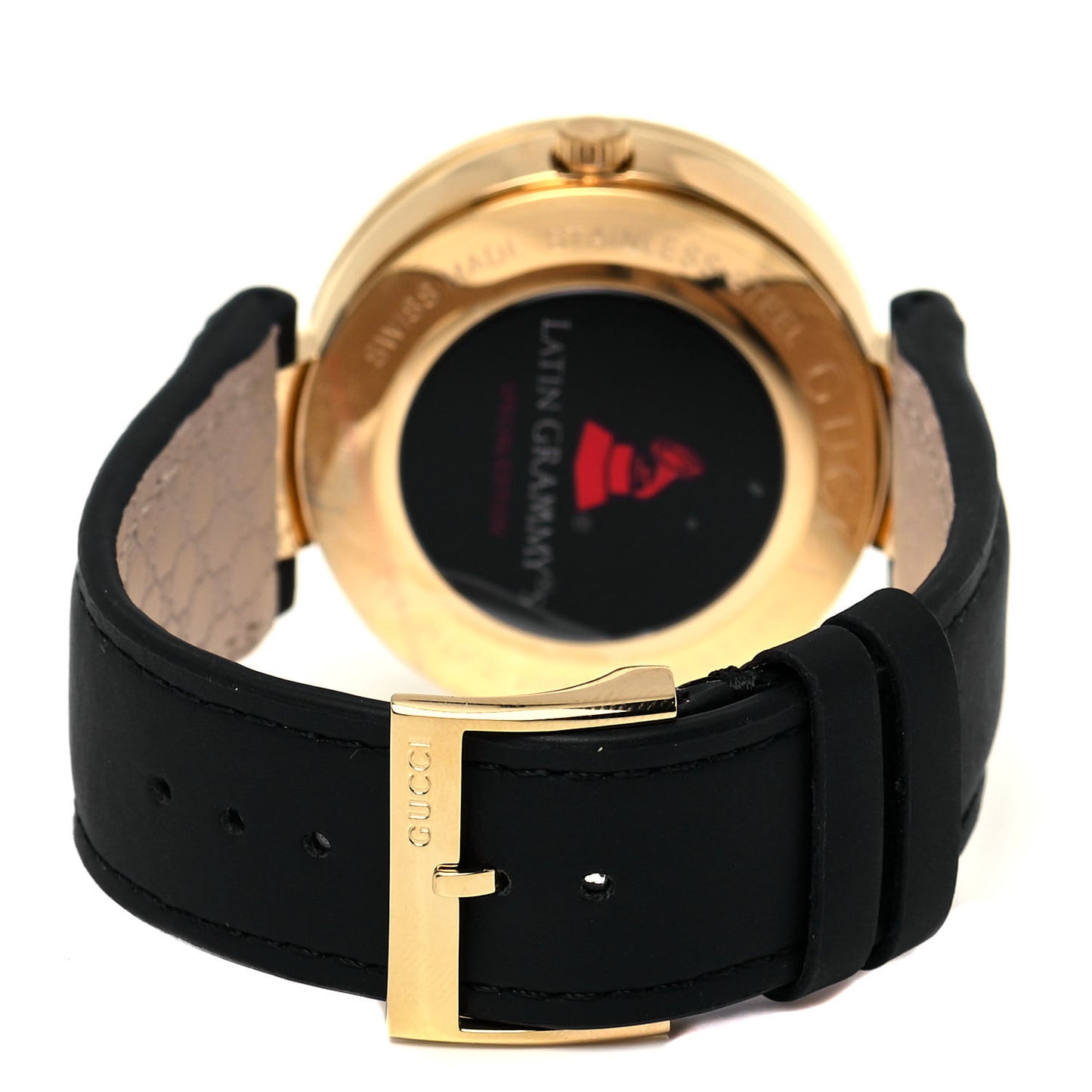 Stainless Steel Calfskin 42mm Interlocking G Quartz Watch Black