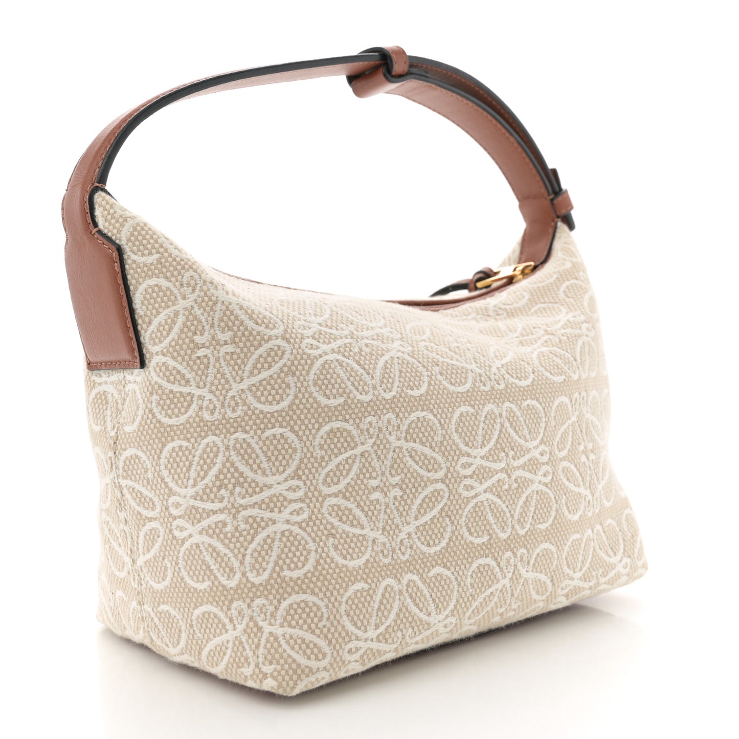 Jacquard Anagram Calfskin Small Cubi Bag  Ecru Tan