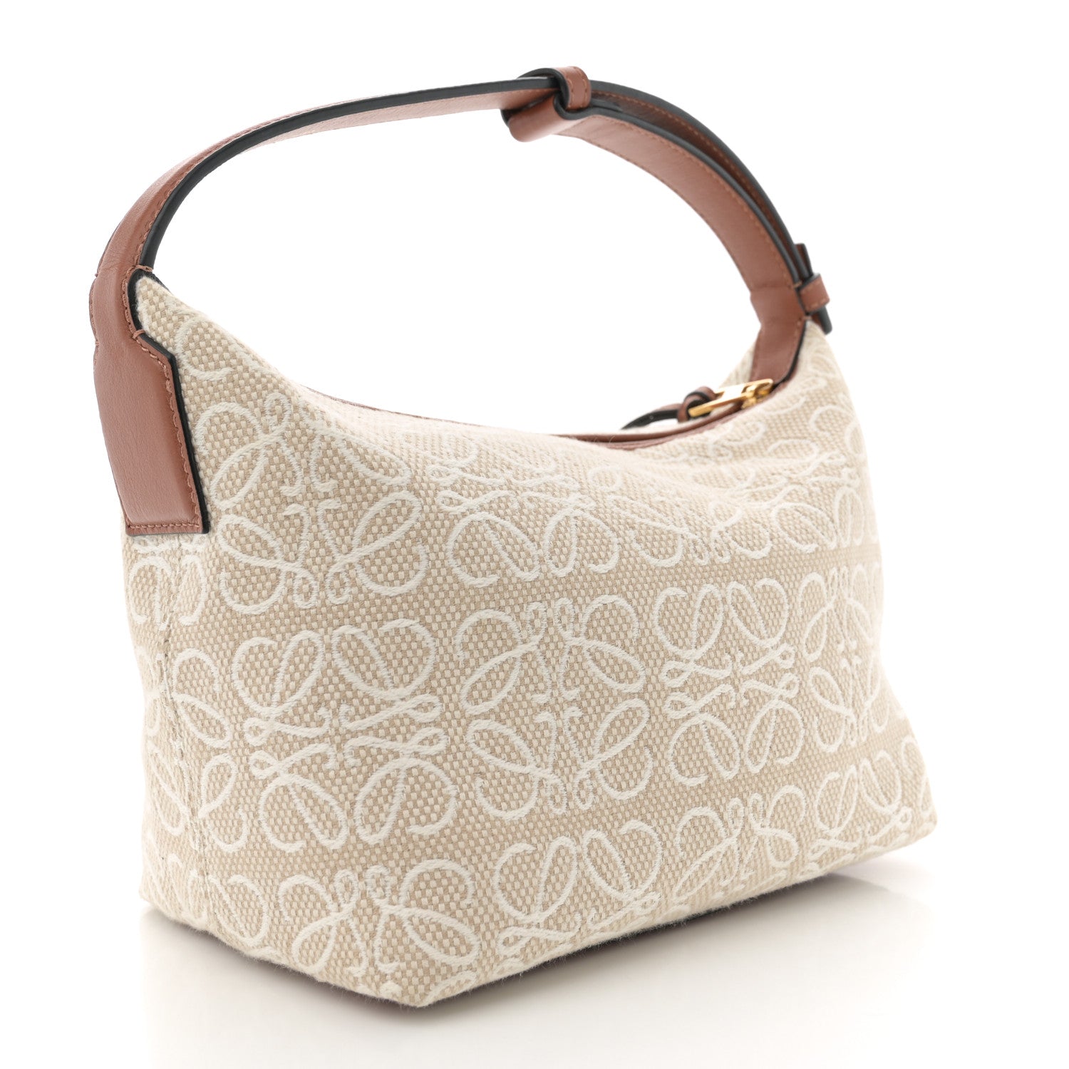 Loewe Jacquard Anagram Calfskin Small Cubi Bag  Ecru Tan 3 of 10
